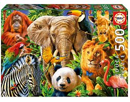 Educa 500 pieces Puzzle: Collage of wild animals