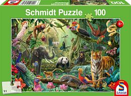 Schmidt Puzzle 100 pieces: Jungle Dwellers