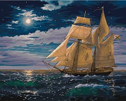 Painting by numbers Snow White: Moonwalk and Schooner