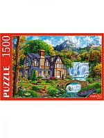 Puzzle Red Cat 1500 parts: House at the big waterfall