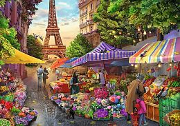 Trefl 1000 Pieces Puzzle: Tea Time. Flower Market, Paris