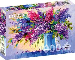 Enjoy 1000 pieces puzzle: A bouquet of lilacs in a vase