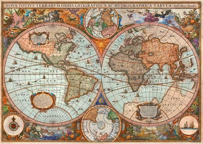Schmidt puzzle 3000 pieces: Antique world map 58328