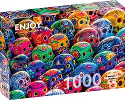 Enjoy 1000 Pieces Puzzle: Colorful Skulls