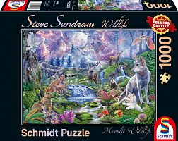 Schmidt 1000 Pieces Puzzle: St.Sandram Wild Animals under the Moon