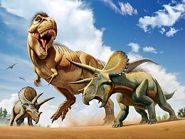 Puzzle Prime 3D 500 pieces: Tyrannosaurus vs Triceratops