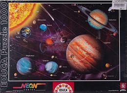 The neon puzzle 1000 pieces Educa: Solar system