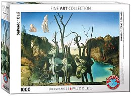 Puzzle Eurographics 1000 pieces: Swans, which are reflected in water as elephants