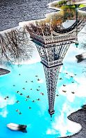 Pintoo 1000 Pieces Puzzle: Water landscape. Eiffel tower