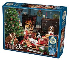 Puzzle Cobble Hill 500 items: Christmas puppies