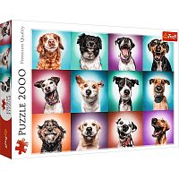 Puzzle Trefl 2000 details: Funny portraits of dogs