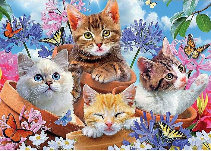 Castorland puzzle 120 details: Kittens in colors В-13524
