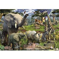 Ravensburger Puzzle 18000 pieces: Jungle. At the watering hole
