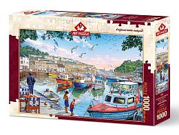 Puzzle Art Puzzle 1000 pieces: the Little fishermen in the harbour