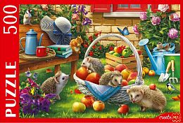 Puzzle Red Cat 500 details: A family of hedgehogs