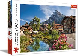 Trefl puzzle 2000 details: the Alps in the summer