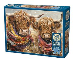 Cobble Hill Puzzle 500 pieces: Cows in colorful scarves