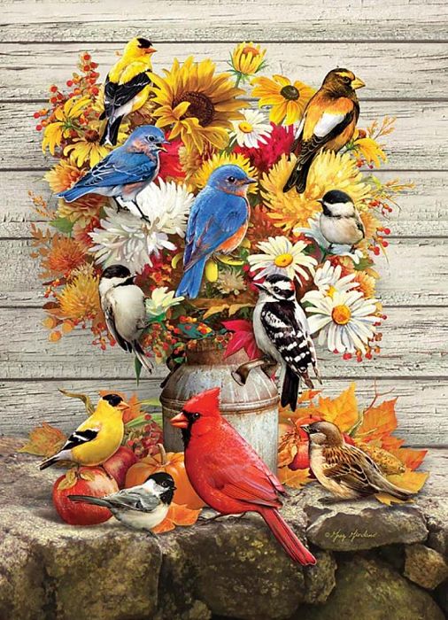 Puzzle Cobble Hill 500 details: a Bouquet for the birds 85050