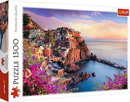 Trefl puzzle 1500 details: View of city Manarola