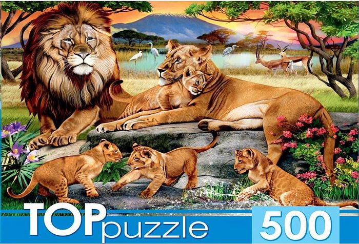 Puzzle TOP Puzzle 500 details: The Family of Lions ХТП500-4220