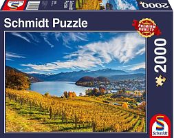 Schmidt puzzle 2000 details: Vineyards in autumn