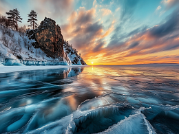 Wooden puzzle 500 pieces of the magic of nature. Baikal Ice