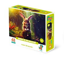 3D Jazzle Puzzle 48 pieces: A bunny in a clearing