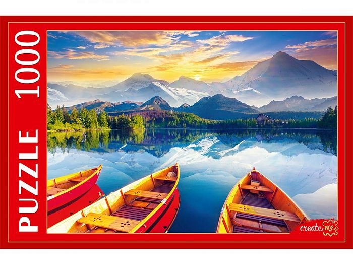 Puzzle Red Cat 1000 parts: Boats on the morning lake ГИП1000-2010