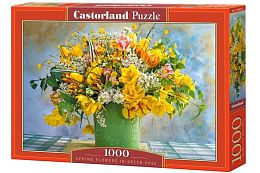 Puzzle Castorland 1000 pieces: Spring flowers in a green vase