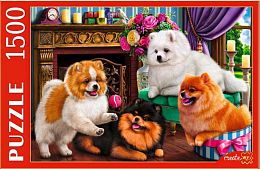 Puzzle Red Cat 1500 pieces: Cute pomeranians