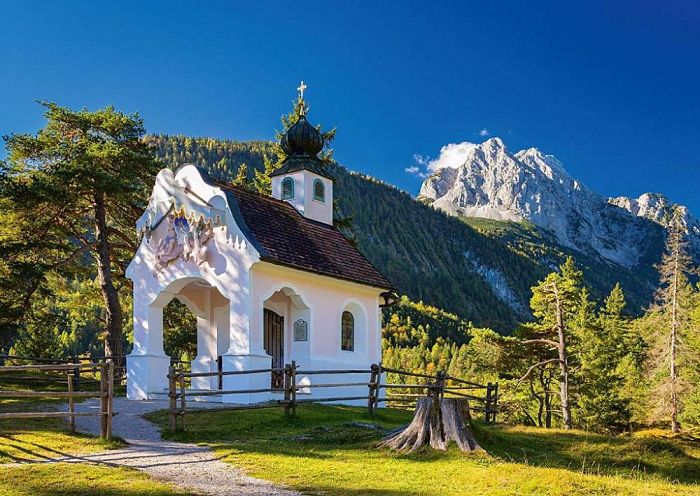 Schmidt puzzle 1000 pieces: Chapel in the Bavarian Alps 58318