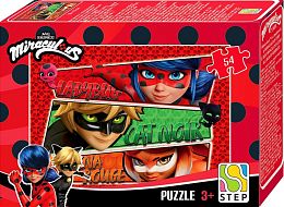 Set of 5 54-piece puzzles Step: Lady Bug and Super Cat