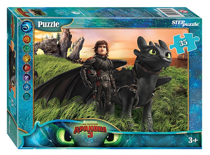 Puzzle Step 35 parts: How to train your dragon 3 (DreamWorks) 91174