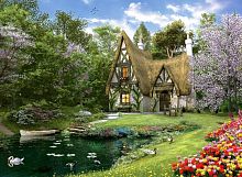 Anatolian 3000 pieces puzzle: Cottage by the Spring Lake