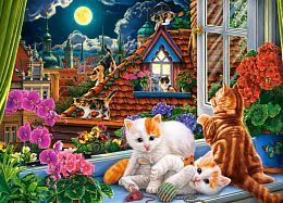 Castorland Puzzle 180 pieces: Kittens on the roof