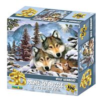 Puzzle Prime 3D 100 pieces: Wolf Harmony