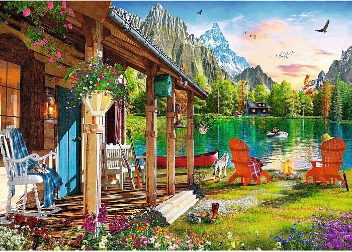 Puzzle Trefl 500 details: A hut in the mountains TR37408
