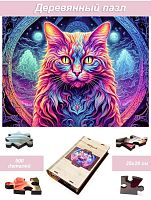 The wooden puzzle 500 pieces are the brightest. Moon Cat