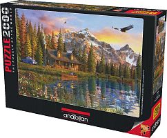 Anatolian jigsaw puzzle 2000 details: Sunset in the forest