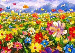 Enjoy 1000 Pieces Puzzle: Colorful Flower Meadow