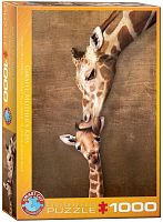 Puzzle Eurographics 1000 pieces: Kiss mother giraffe