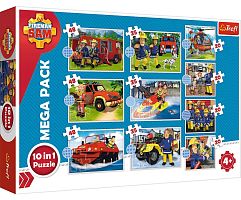 Trefl 10 in 1 Puzzle: Fireman Sam. Meet Sam's rescue team