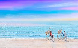 Pintoo 1000 Pieces Puzzle: Bicycles. Summer beach