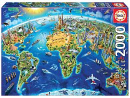 Educa puzzle 2000 details: the sights of the world