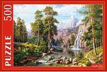 Puzzle Red Cat 500 parts: V. Potapov. Landscape with waterfall