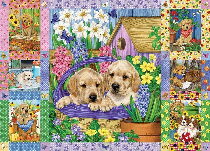 Cobble Hill 1000 Pieces puzzle: Puppies in Colors 80278