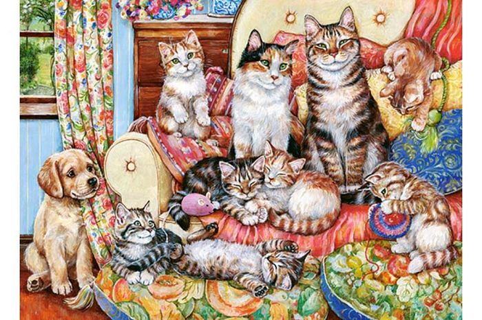 Castorland jigsaw puzzle 300 pieces: Family of kittens В-030439