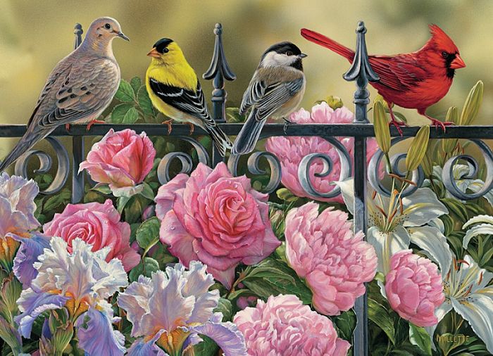 Cobble Hill puzzle 1000 pieces-Birds on the fence 51817/80114