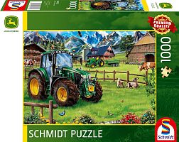 Schmidt 1000 Piece Puzzle: Alpine Pasture with tractor