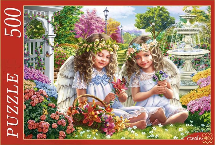 Puzzle Red Cat 500 pieces: Two angels in the garden Ф500-5140